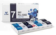 Medcosa 7 Days Pill Case | Goodbye Spilled Pills | AM & PM Medicine Organizer | 2 Times A Day Supplement Box with 14 Compartments