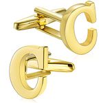 HAWSON Initials Cufflinks for Men Silver Plated Tone Mens Shirt Accessorry-Letter C