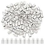 UNICRAFTALE Barrel End Caps 100pcs Stainless Steel Cord Ends 4mm Inner Diameter Smooth End Caps Terminators Cord Finding for Jewelry Making Kit, Stainless Steel Color