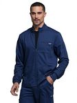 Cherokee Men Warm up Scrub Jacket with Zip Front WW320, M, Navy