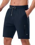 Pioneer Camp Sweat Shorts for Men 7" Inseam Cotton Athletic Casual Shorts with 4 Pockets for Gym Workout Lounge Summer Shorts(Dark Blue,L)