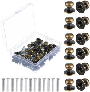 36 Pièces Mini Boutons de Tête Ronde Bouton de Tiroir Bronzé Vintage Antiquité Boutons de Poignée à Tête Ronde en Métal avec Vis pour Armoires à Tiroirs en Bois 0,47 x 0,43 Pouces