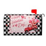 Happy Valentine's Day Mailbox Covers Magnetic Standard Size 18x21in Love Heart Truck Mailbox Cover Valentines Mailbox Cover Magnetic Winter Mailbox Wraps Post Letter Box Cover Decor for Outdoors