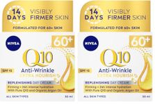 NIVEA Q10 Anti-Wrinkle 60+ Extra Nourishing Day Cream SPF15 (50ml), Deeply Restoring Anti Wrinkle Face Cream for Intense Hydration, Reduces Wrinkles and Firms Skin, Dry Skin Face Moisturiser