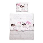 Baby Comfort 2 Piece Duvet Cover & Pillowcase 80x70 cm Set for Crib, Cradle or Pram (Grey Dancer)