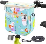 ZQVU Kids Bike Basket Fabric Bicycle Basket for Boy and Girl Front Basket for Bicycles and Tricycles Bike Handlebar Bag (kitten)