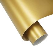 WISDOM 24"x48" Metallic Gold Wrap Self Adhesive Vinyl Car Wrap Film Roll with Air Release