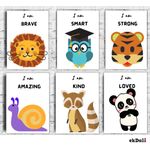 EKDALI Empowering Kids Self-Affirmation Posters with Inspirational Quotes for Confidence, Strength, and Kindness . Motivational Posters for Children's Rooms, Classrooms, and Nurseries (6 Unit, 6 x 9 Inches)