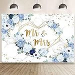 AIBIIN 7x5ft Mr and Mrs Floral Back