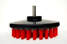 Buff King Plastic Cleaning Drill Brush - 5.25 Inches (Red Medium Stiffness Brush)