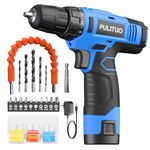 PULITUO 12V Cordless Drill ，Powerful Drill bit Sets with Li-Ion Battery, 21+1 Torque Setting,3/8” inch Keyless Chuck,Electric Drill,Variable Speed Switch,LED Light.