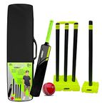 Jaspo CRIC Addict Plastic Cricket Bat Set Combo with Soft Cricket Ball for Kids (Size-5)(8years & Above)