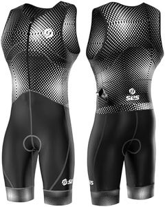 SLS3 Triathlon Suits Mens - Premium FX Tri Suit Men Triathlon Suit - Sleeveless Trisuit Triathlon Men, Large Back Pocket