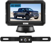 Backup Camera-Easy Setup Plug-Play HD 1080P Auto Color Night Vision No-Delay Waterproof Rear View Camera with Monitor for Truck Van Camper SUV Pickup Sedan-H4