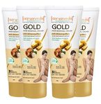 Aryanveda Gold Hair Removal Cream With Whitening Effect & Slow Hair Growth Actives - 60g (Pack of 4)