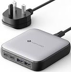 NOVOO 65W USB C Charger, 4-Port GaN Charger (Single 65W Output), USB C Charger Block, PD PPS Supported, Slim Desktop Charging Station for MacBook Pro/Air, iPhone 15/14, Galaxy S24/S23, iPad, Pixel