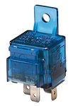 HELLA 4RA 003 530-001 Relay, main current - 12V - 4-pin connector - Wiring Diagramme: S10 - Plug: A - Normally Open Contact - Colour: Pale blue - with holder