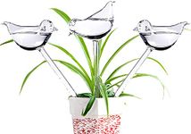 Ahhute Bird Shaped Plant Watering Globes - Watering Bulbs for Outdoor Plants - Clear Plant Watering Bulbs - 3 Pack Self Watering Planter Insert