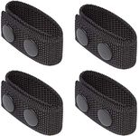 Security Tactical Duty Belt Keeper with Double Snaps for 2”-2¼” Wide Belt Police Military Equipment Accessories (Belt keeper 7.5”(L) x 1” (W), set of 4, Black)