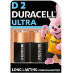 Duracell Ultra Alkaline D Batteries, Pack of 2