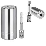 [2 Pack Set] Universal Socket Tools fits 7-19mm & 11-32mm (1/4 to 3/4''& 7/16'' to 1-1/4'') nuts (4Pc-Kit)