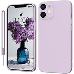 KPPIT Silicone Case Compatible with iPhone 12 6.1 inch protective case, Ultra Slim Soft Gel Anti-Scratch,Microfiber Lining,Rubber Shockproof Case Cover for iPhone 12 Grass Purple