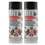 2 X Cans Of E-TECH 400ml XHT VHT Very High Temperature Paint - BLACK