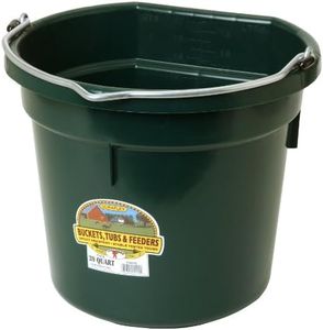 Miller Manufacturing P20FBGREEN Flat Back Bucket for Dogs and Horses, 20-Quart, Green