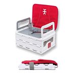 Nikidom Fold Flat Booster Seat for Baby/Toddler/Infant 6m+, Portable Foldable Travel Dining Highchair, Easily Adjusts to Most Chairs - Red