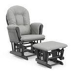 StorkCraft Hoop Glider and Ottoman Cushions, Pebble Gray w/Light Gray