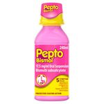 Pepto-Bismol for Nausea, Heartburn, Indigestion, Upset Stomach and Diarrhoea Relief, 5 Symptom Relief (240ml)