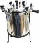 Flowmex autoclave machine Aluminum Mirror Finish Six Wing Nut Electrical Autoclave Size 20L (12"X12") inch Dental Automatic Autoclave