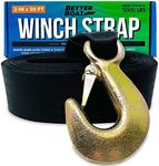 Boat Trailer Winch Strap with Hook Bow Boat Winch Strap Replacement for Hand Crank Trailer Heavy Duty Boat Hook Boat Winch Strap with Hook Towing Boat Trailer Straps Other Trailers 2" x 20'