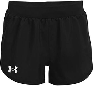 Under Armour Girls' Fly By Shorts , Black (001)/White , Small