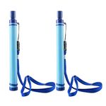 Auveach 2 Pack Portable Water Filter Straw Gear Suction Pipe Purifier Camping Hiking Emergency Life Survival Tool