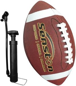 Senston Football Size 9/6 - Premium Composite Leather High School/Kids/Youth Football with Pump