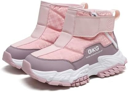 BKGywcs Kids Waterproof Snow Boots Anti-Slip Insulated Easy Zip