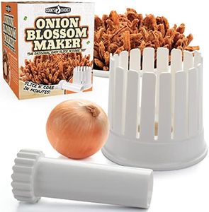 The Original Cook's Choice Onion Blossom Maker Set - All-in-One Blooming Set w Core Cutter & Knife Guide - Make Restaurant Style Fried Onion Blossom Appetizers at Home & On-the-Go - Durable & Reusable