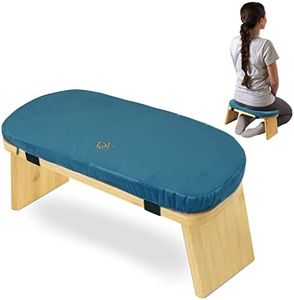 Florensi Meditation Bench - Bamboo, Foldable & Ergonomic Meditation Stool - Sturdy Prayer Bench with Meditation Cushion, Comfortable for Kneeling or Sitting - Perfect for Deeper & Longer Meditation