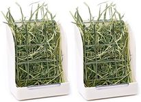 CalPalmy (Upgraded 2-Pack) Hay Feeder/Rack - Ideal for Rabbit/Chinchilla/Guinea Pig - Keeps Grass Clean & Fresh/Non-Toxic, BPA Free Plastic/Minimizing Waste/Mess