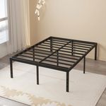 Maenizi 20 Inch King Bed Frame No Box Spring Needed, Heavy Duty King Platform Bed Frame Support Up to 3000 lbs, Easy Assembly, Noise Free, Black