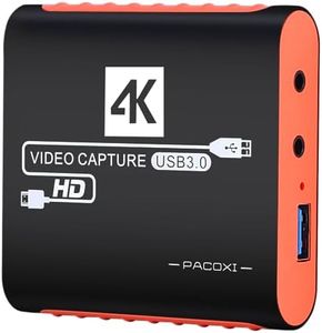 Capture Card for Nintendo Switch with 4K Pass-Through, USB3.0 1080P 60FPS HDMI Video Cam Link Game Capture for Streaming, Work with Xbox PS4 PS5 PC DSLR for OBS Twitch Live Broadcasting and Recording