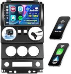 Inefala 8-Core 4+64G Android 13 Car Stereo Upgrade Radio for Jeep Wrangler 2007-2010 (2 Doors), 9'' HD Touch Screen with Wireless CarPlay & Android Auto, AHD Backup Camera, Mirror Link, GPS Navigation