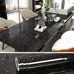 VEELIKE Black Kitchen Contact Paper Peel and Stick for Countertops Granite Wallpaper Self Adhesive for Living Room Waterproof Oilproof Sticky Back Plastic Worktop Vinyl Covering 40cm x 900cm