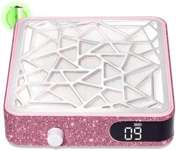 CHRISTINE SHELLY Nail Dust Collector, Cordless Dust Collector Nail Tech, Powerful Vacuum Fan Vent Dust Collector Extractor Dust Suction Machine for Acrylic Nails Polishing, Nail Salon, Pink Diamond