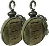 1000D Laser Cut Molle Pouch EDC Pouch Tactical Round Zipper Bag Case Coin Pouches Coin Purse Keychain Little Change Wallet Wireless Headset Pack Gadget Bag (Army Green Set 1)