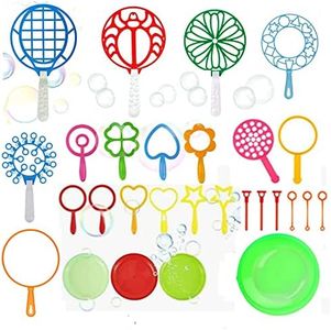 28 Pcs Bubble Wands Set,Large Bubble Wand with Tray, Great for Kids Summer Outdoor Bubble Party Favors(Random Color)