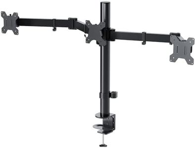 BONTEC Triple Monitor Stand for 3 Monitors 13-24 inch, Triple Arm Desk Mount for LCD LED Computer Screens Up to 10kg, VESA 75x75/100x100 with 2 Installation methods