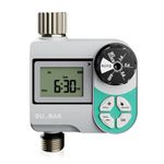 QUOBAS Weekly Plan Water Timer with Metal Inlet & Outlet, Sprinkler Timer for Garden Hose with Rain Delay/Manual Watering/Automatic Watering Controller System for Watering Lawn, Yard, Garden
