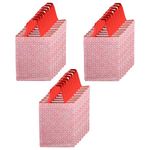 Kuber Industries (Pack of 24) Shopping Handbag | Reusable Grocery Bags | Foldable Shopping Bag | Carry Bags with Handle | Vegetable Bag | Gifting Bag | Star Print | Pink